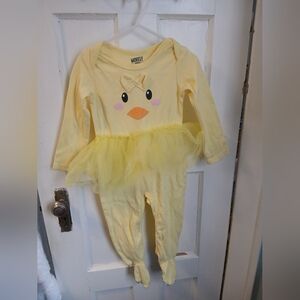 2/$10 24m Girls Footie Tutu Pajama Suit Onesie Chick Easter Outfit Clothing